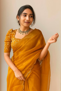 TIGERSNAKE Woven Bollywood Chiffon Saree