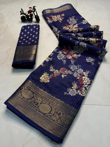 Chairupfashion फ्लोरल प्रिंट डेली वियर आर्ट सिल्क साड़ी