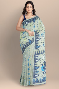 cloud vastra Woven Jamdani Cotton Blend Saree
