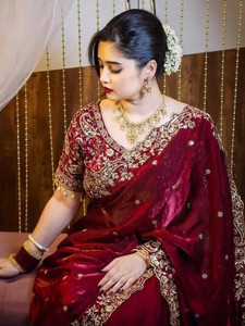 Payal Boutique Embellished, Embroidered, Self Design Bollywood Satin Saree