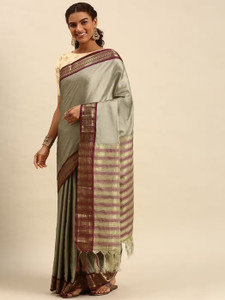 MAHADEV ENTERPRISE Woven Maheshwari Silk Blend, Cotton Blend Saree