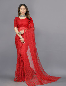 Vidula Self Design Lucknow Chikankari Art Silk, Net Saree