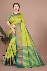 Nikita Fashion Dyed Kanjivaram Jacquard Saree
