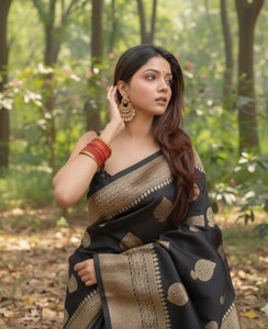 PARAMPARA CREATION Embroidered Banarasi Pure Silk Saree