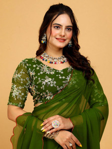 K 5 FASHION Embroidered Bollywood Georgette Saree