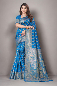 SuperLaxmi Woven, Temple Border Kanjivaram Pure Silk, Art Silk Saree