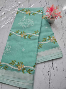 Tilfelle Embroidered Kota Doria Cotton Blend Saree