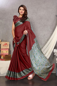 MIRCHI FASHION Printed, Blocked Printed Kalamkari Chiffon, Georgette Saree