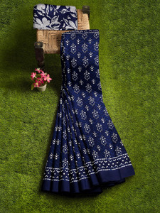 LOVWEAR Floral Print Daily Wear Pure Cotton Saree