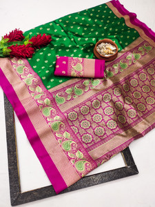 Kanooda Prints Printed Ikkat Art Silk Saree