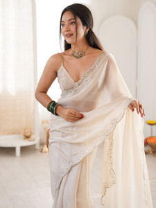 ANOUK Embellished Bollywood Satin Saree