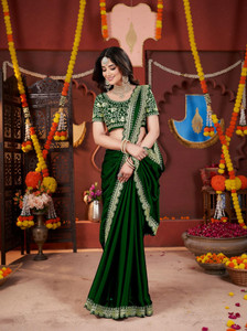 Vivan Fab Embroidered Bollywood Silk Blend Saree