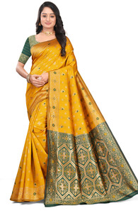 REZAA HOEZZ Woven Patola Cotton Silk, Jacquard Saree