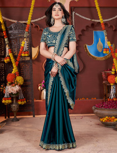 Vivan Fab Embroidered Bollywood Silk Blend Saree
