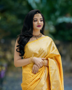 Kanjivaram Woven, Embroidered, Self Design Kanjivaram Pure Silk, Jacquard Saree