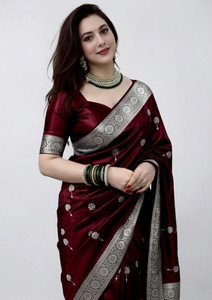 Banarasi Parampara Embroidered Banarasi Satin Saree