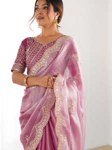 Samah Embroidered Bollywood Organza Saree