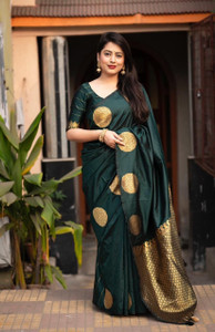 GajGajra Woven Kanjivaram Pure Silk, Art Silk Saree