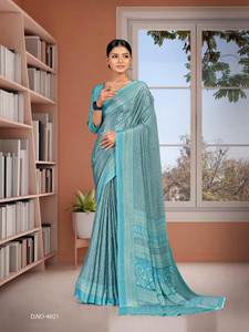 Veer Vision Graphic Print Bollywood Crepe Saree