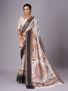 Sanjana Silks Printed Bollywood Art Silk, Silk Blend Saree