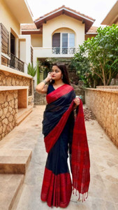 PalSaree Printed Handloom Cotton Blend Saree