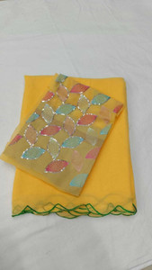 supalee tex Solid/Plain Bollywood Georgette Saree