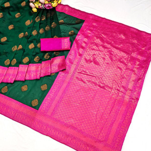 Kedar Fab Woven Kanjivaram Art Silk, Jacquard Saree
