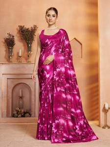 GARDEN VARELI Floral Print Daily Wear Silk Blend Saree