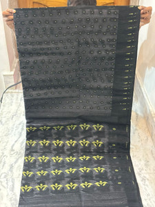 SMRITI HANDLOOM Printed Jamdani Handloom Cotton Blend Saree