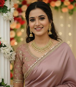 PD CLOTH VILLA Embroidered Bollywood Satin, Silk Blend Saree