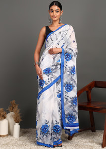 Leelavati Polka Print Bollywood Georgette Saree