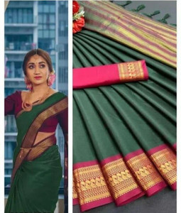 Satani enterprise Self Design Maheshwari Cotton Silk, Silk Blend Saree