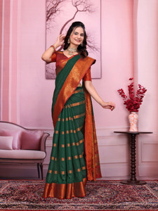 BHULAX Woven Banarasi Jacquard, Pure Silk Saree