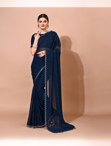 VIBHAGYAA Embellished Bollywood Chiffon Saree