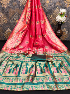 VERCO Woven Baluchari Silk Blend Saree