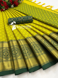AVANTIKA FASHION Printed Banarasi Art Silk, Cotton Silk Saree