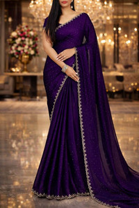 Jiyan Fashion Retail Embellished Bollywood Chiffon Saree