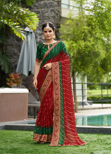 RekhaManiyar Printed Bandhani Georgette Saree