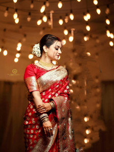 Dulhan Collection Woven Banarasi Handloom Silk Blend Saree