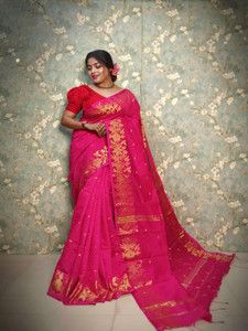 Tapan Textiles Woven Handloom Cotton Silk Saree