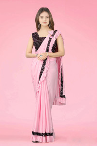LADYZILLA Embellished Bollywood Lycra Blend Saree