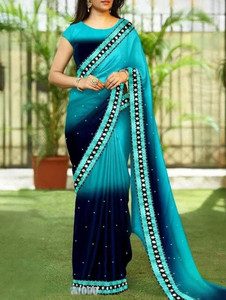 K N DESIGNER Embellished Bollywood Georgette Saree