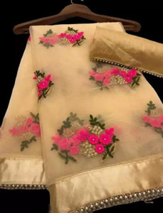 vallavi fashion Embroidered Bollywood Net Saree