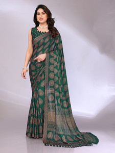 FABMORA Printed, Blocked Printed Daily Wear Chiffon, Georgette Saree