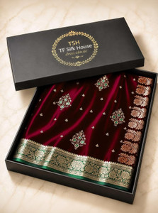 TF SILK HOUSE Woven Banarasi Satin Saree