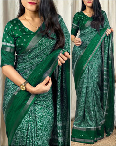 Femane Printed Kalamkari Cotton Silk Saree