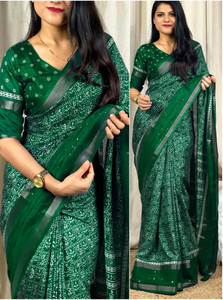 Femane Printed Kalamkari Cotton Silk Saree