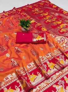 KALIPATRA Embellished Baluchari Jacquard Saree