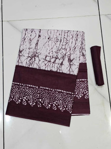 NENUBRITY Printed Hand Batik Pure Cotton Saree