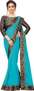 Queen worth Solid/Plain Bollywood Georgette Saree
